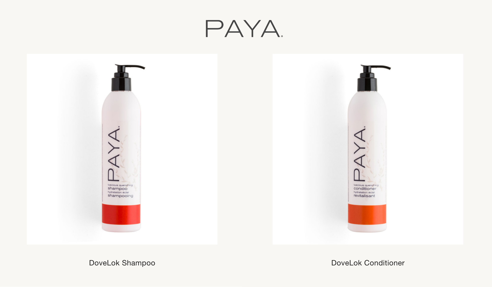 Paya shampoo and conditioner