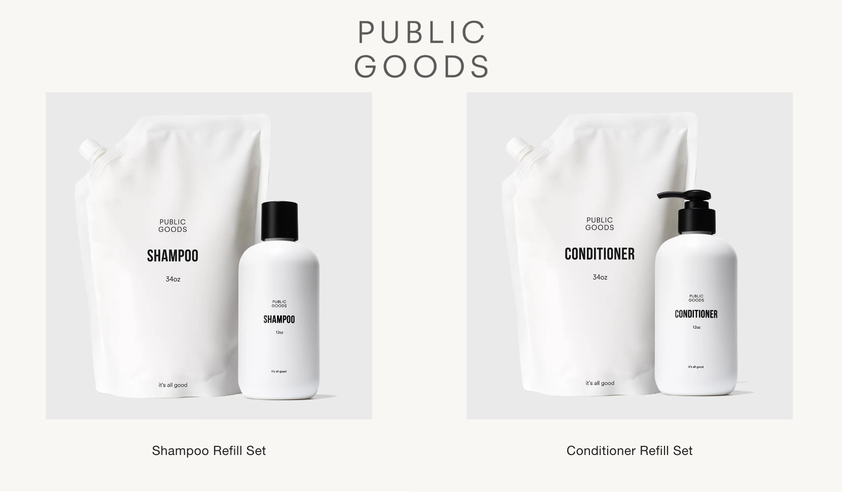 Public Goods shampoo and conditioner