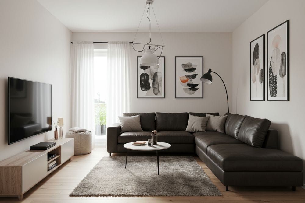 Airbnb living room with corner sectional