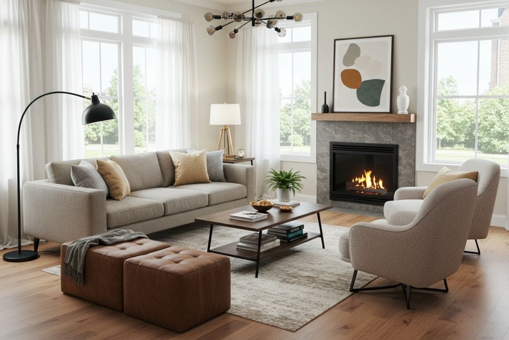 triangle airbnb living room arrangement