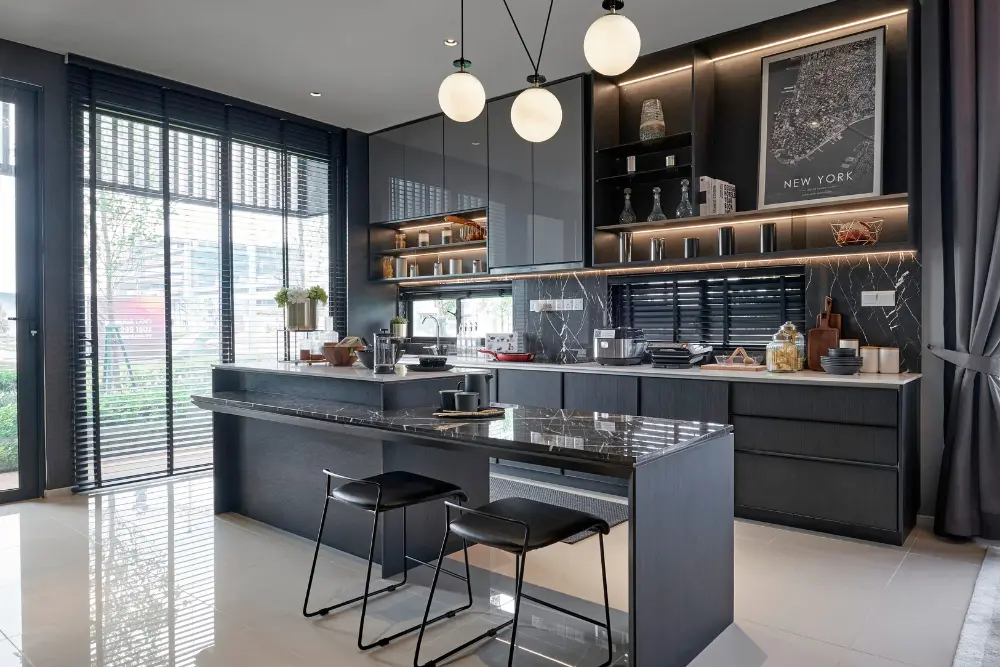 modern kitchen in a short-term rental