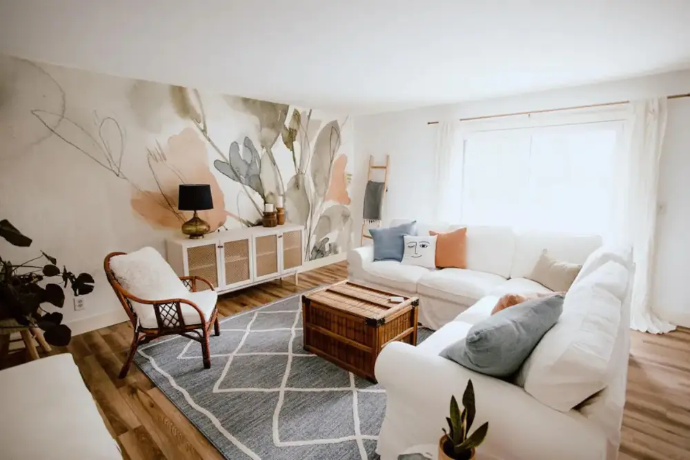 couch placement in Airbnb