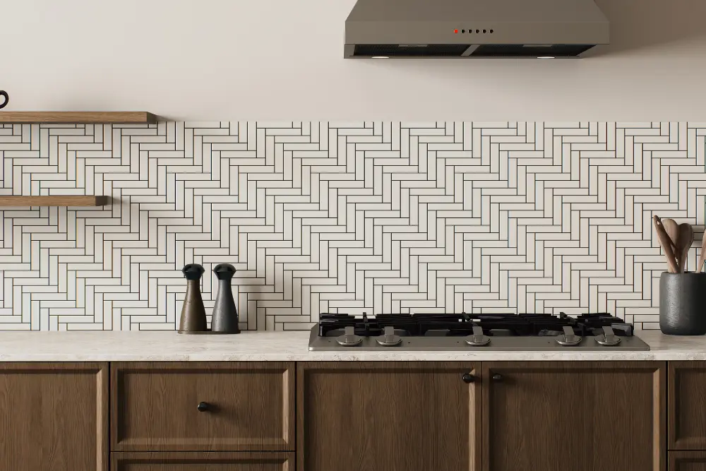 DIY Airbnb kitchen backsplash