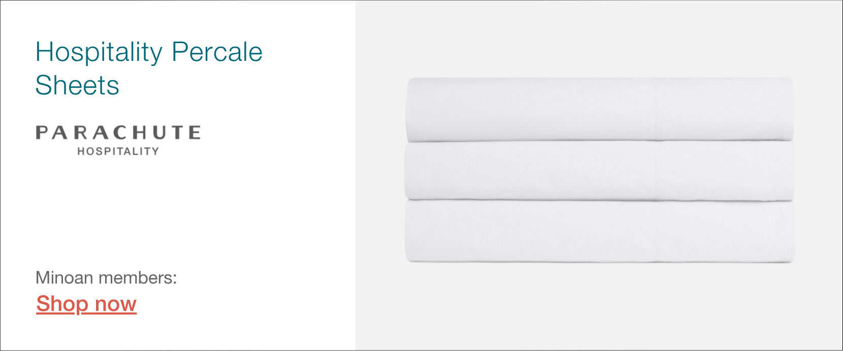Parachute hospitality percale sheets