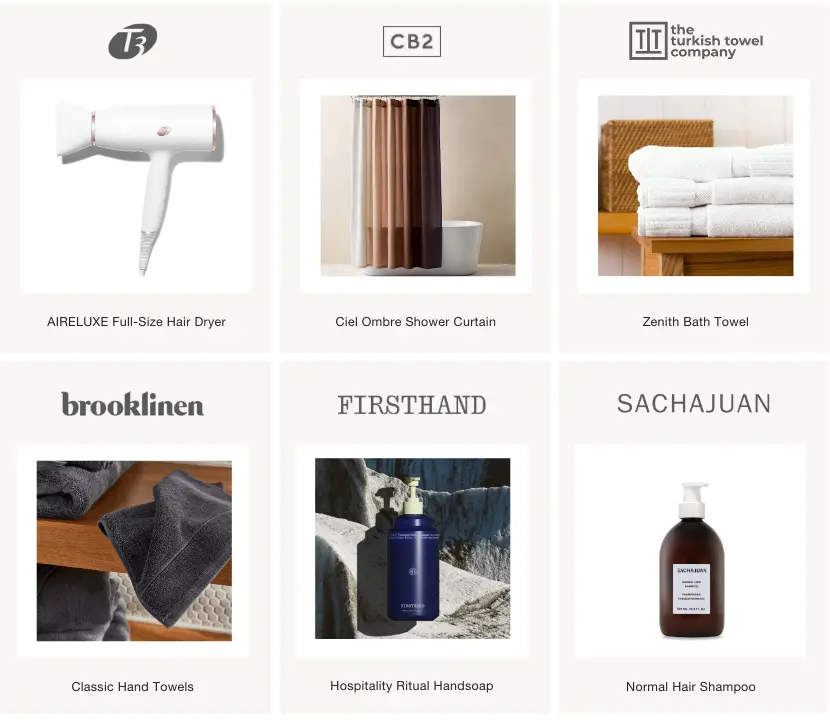 Recommended products for airbnb bathroom