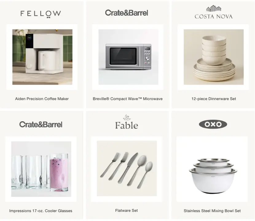 Airbnb furnishing list recommended products for kitchen