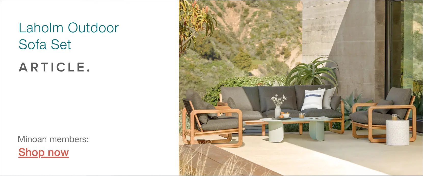 Laholm outdoor sofa set from Article