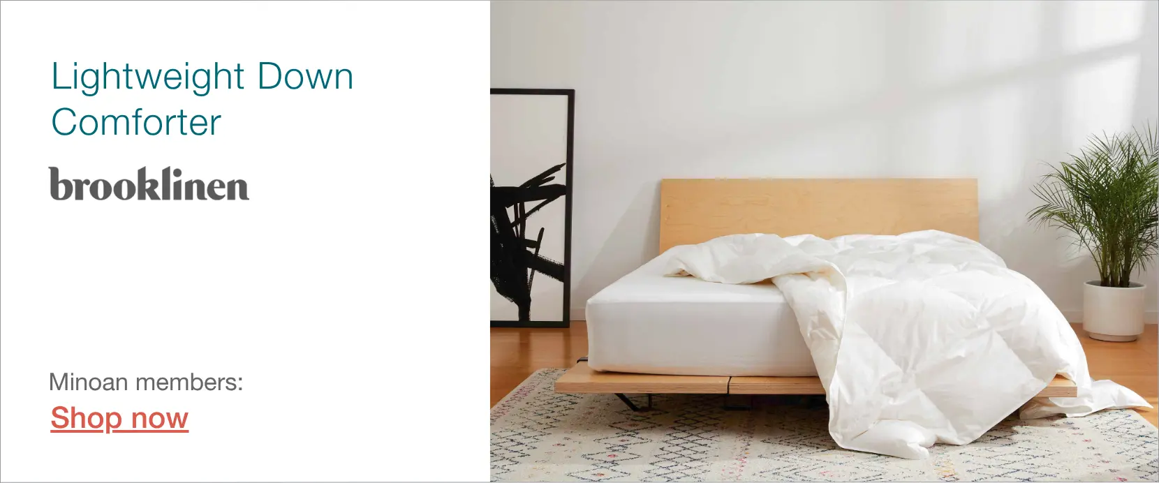 Brooklinen lightweight down comforter for Airbnb