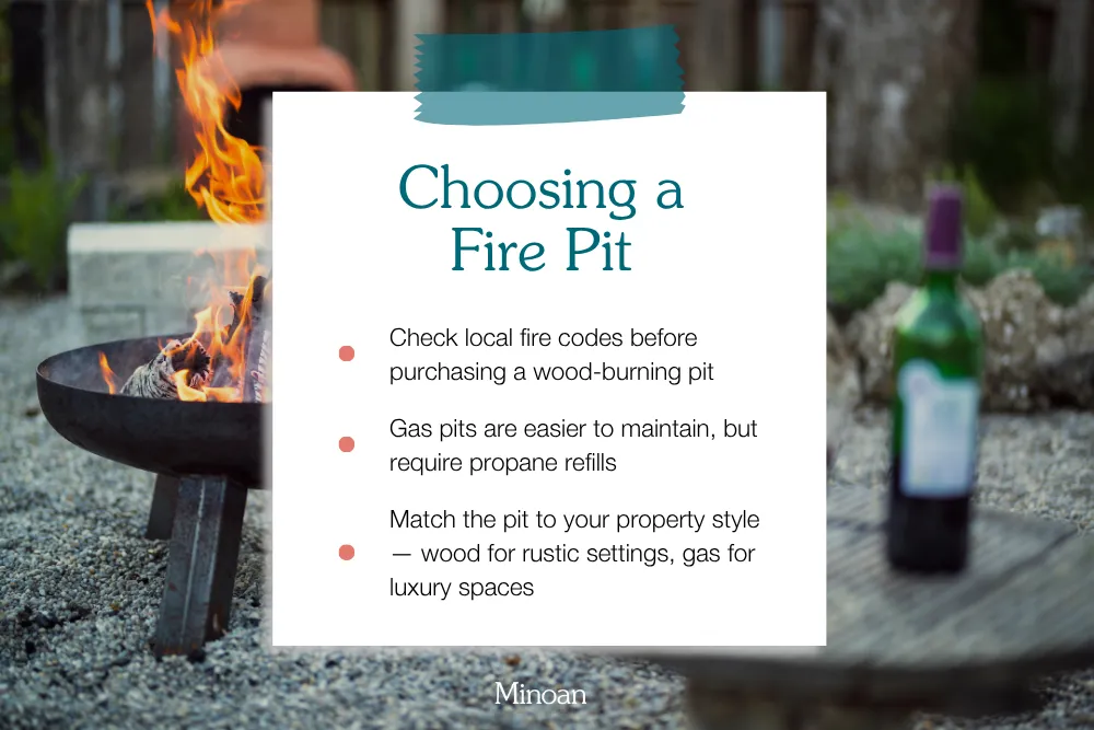 how to choose a fire pit for your Airbnb outdoor space