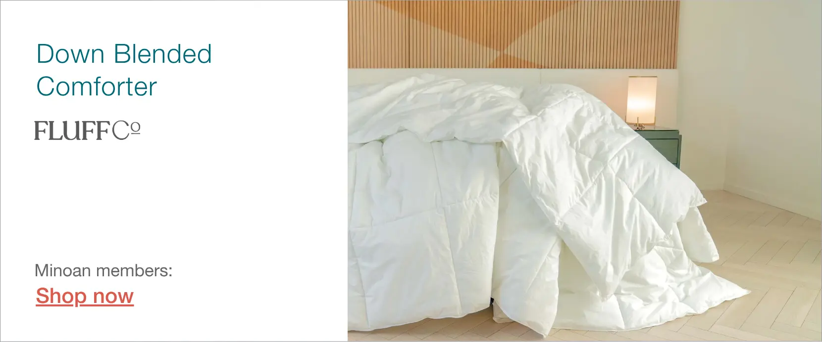 FluffCo down blended comforter for Airbnb