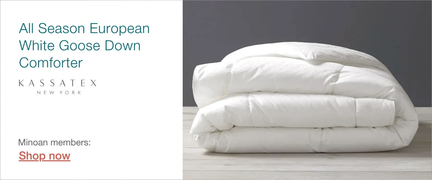 Kassatex European goose down comforter for STR