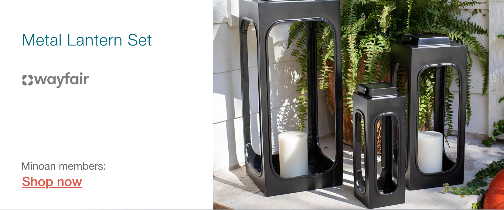 metal lantern set for airbnb outdoor space