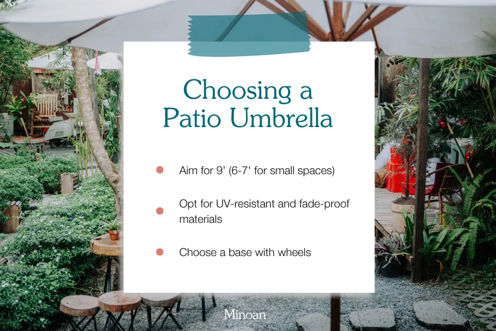 how to choose a patio umbrella for airbnb outdoor space