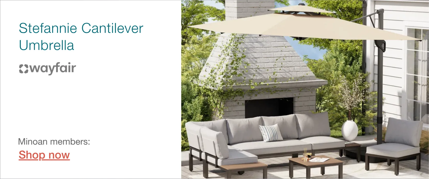Wayfair cantilever umbrella for Airbnb
