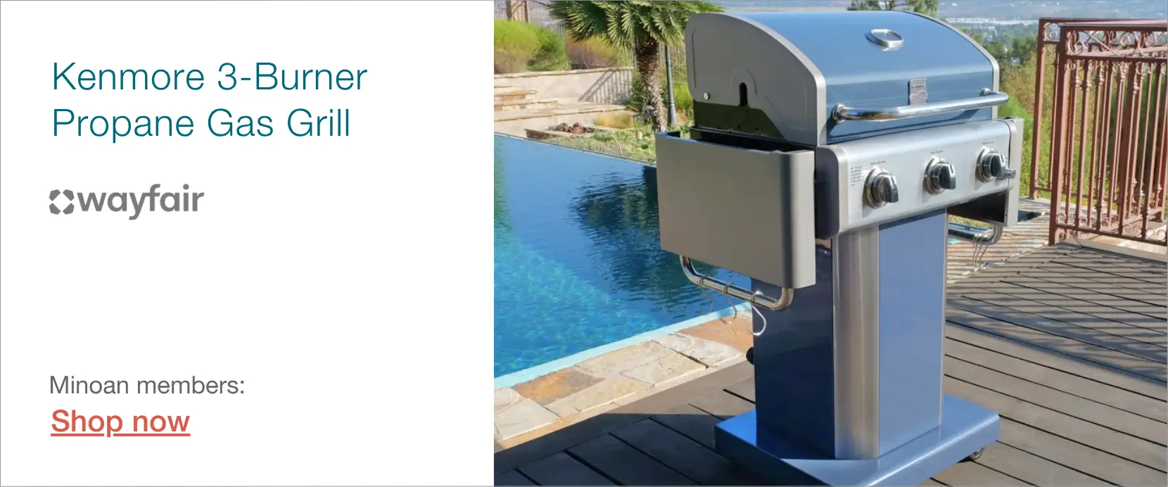 Kenmore 3-Burner Propane Grill for short-term rental