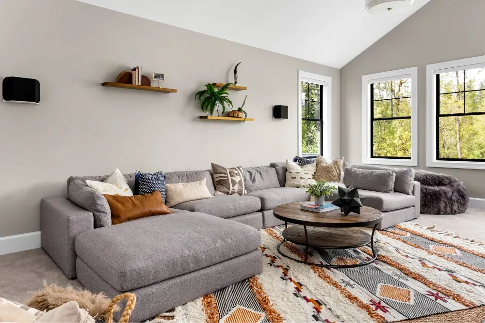 large area rug in an airbnb