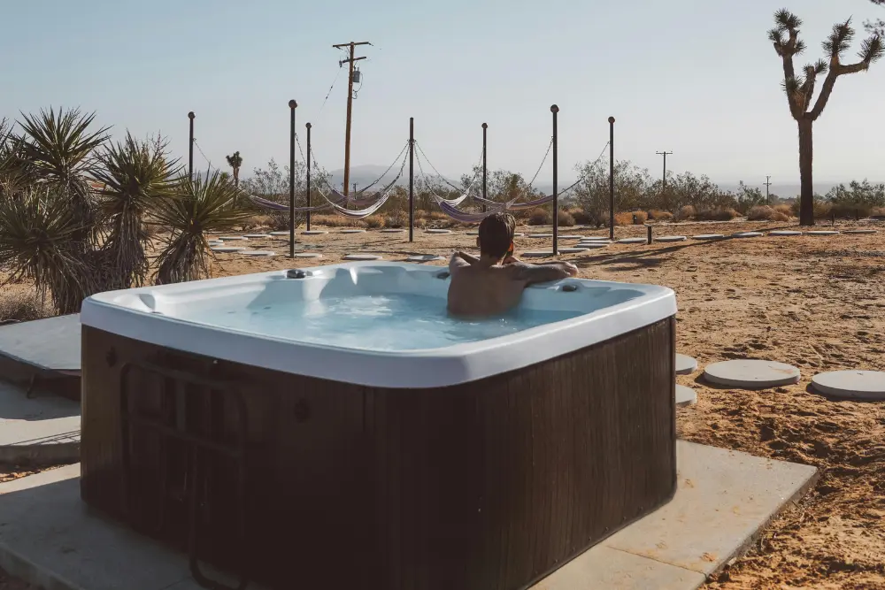 hot tub at an airbnb