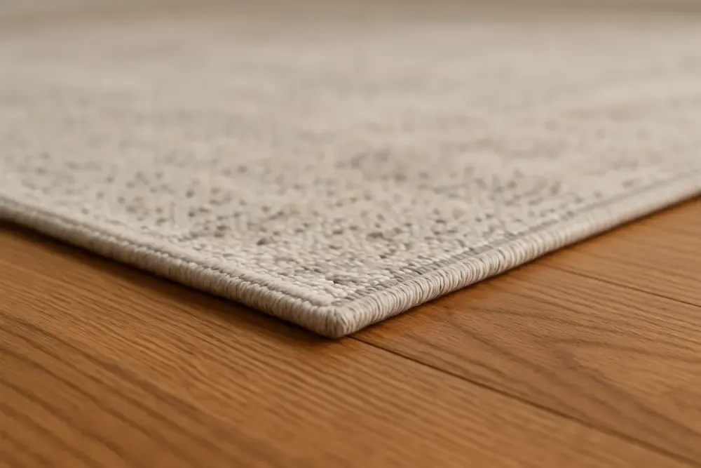 low pile rug in Airbnb