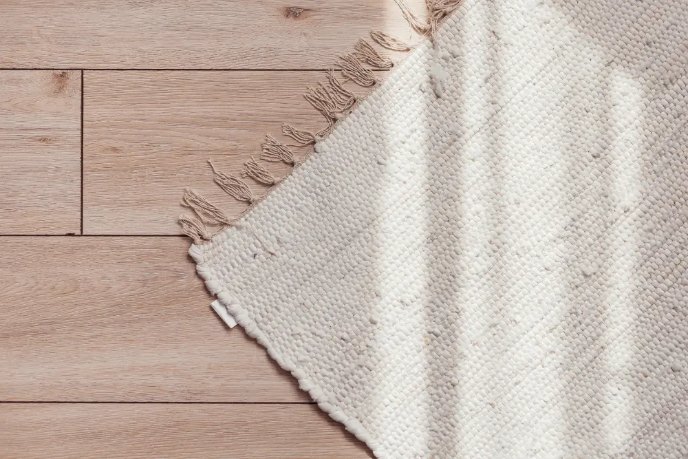 natural fiber rug made of cotton in an airbnb