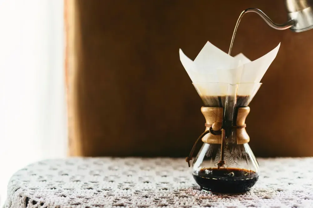 pour over coffee maker in an airbnb