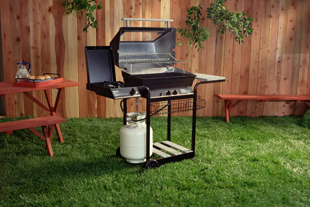 a propane grill at an airbnb property