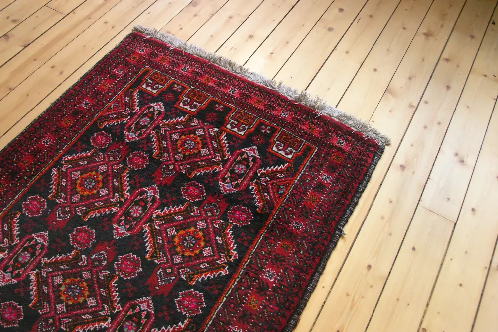 silk rug in an airbnb