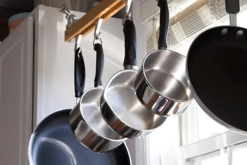 pots and pans in an airbnb