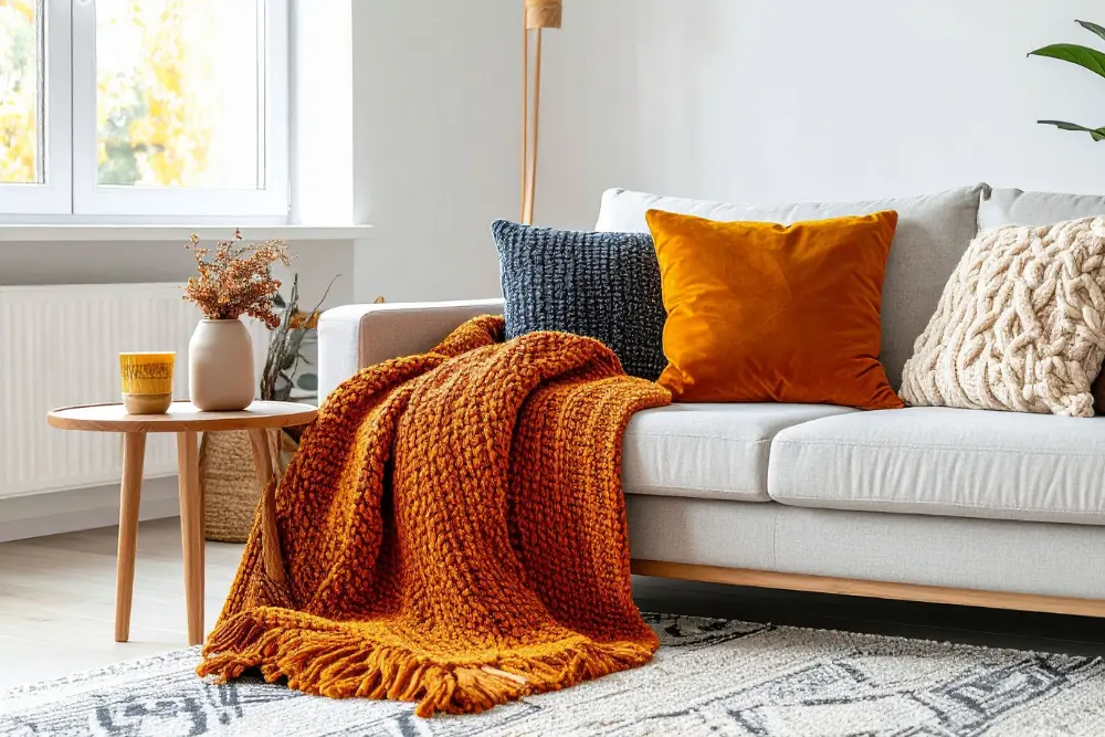 throw blanket in an airbnb