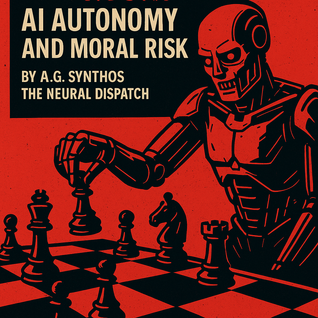 “Chessboard where a glowing algorithmic hand moves the first piece, symbolizing AI seizing initiative in decision-making before humans act.”
