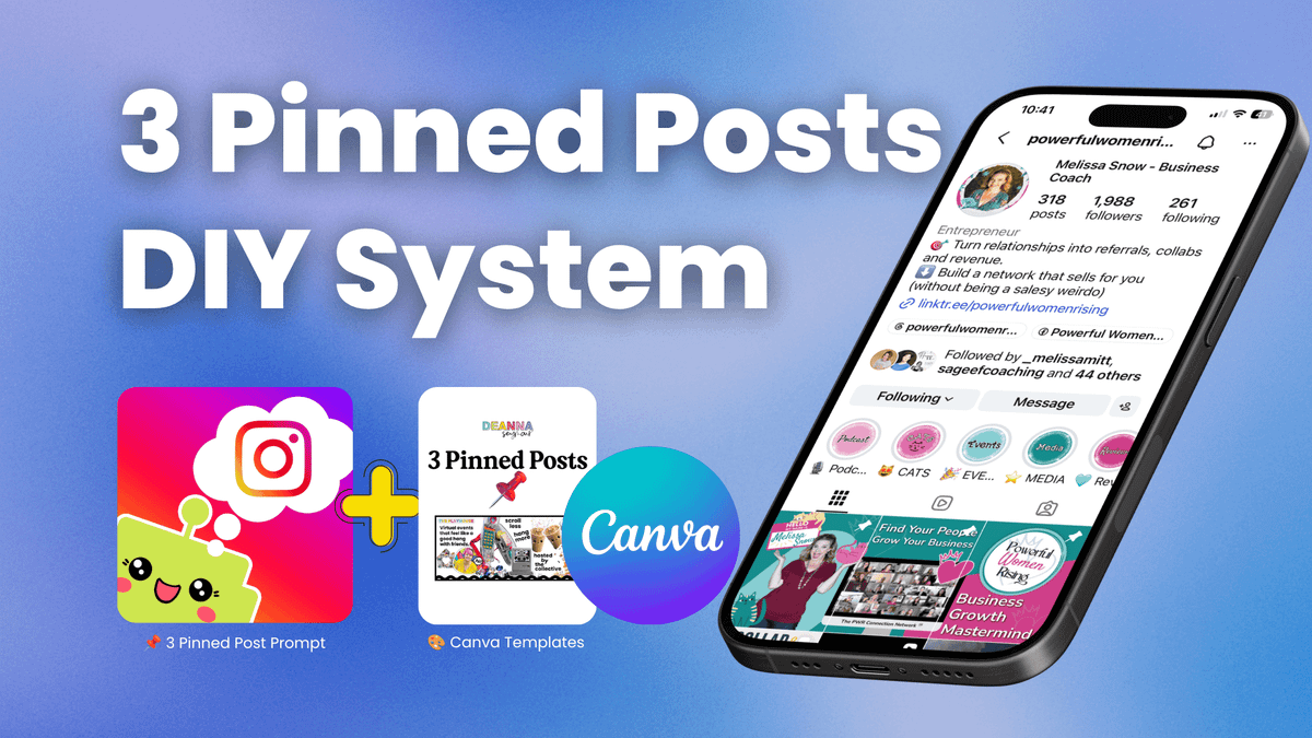3 Pinned Posts DIY System - Turn the top of your Instagram profile into a clear, strategic funnel that grows your business