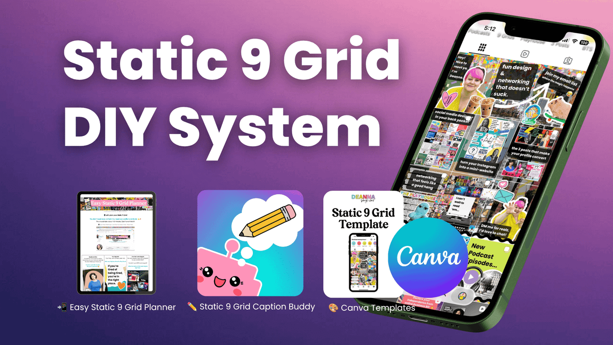 Static 9 Grid DIY System - Your Instagram Grid Should Be Working Even When You're Not