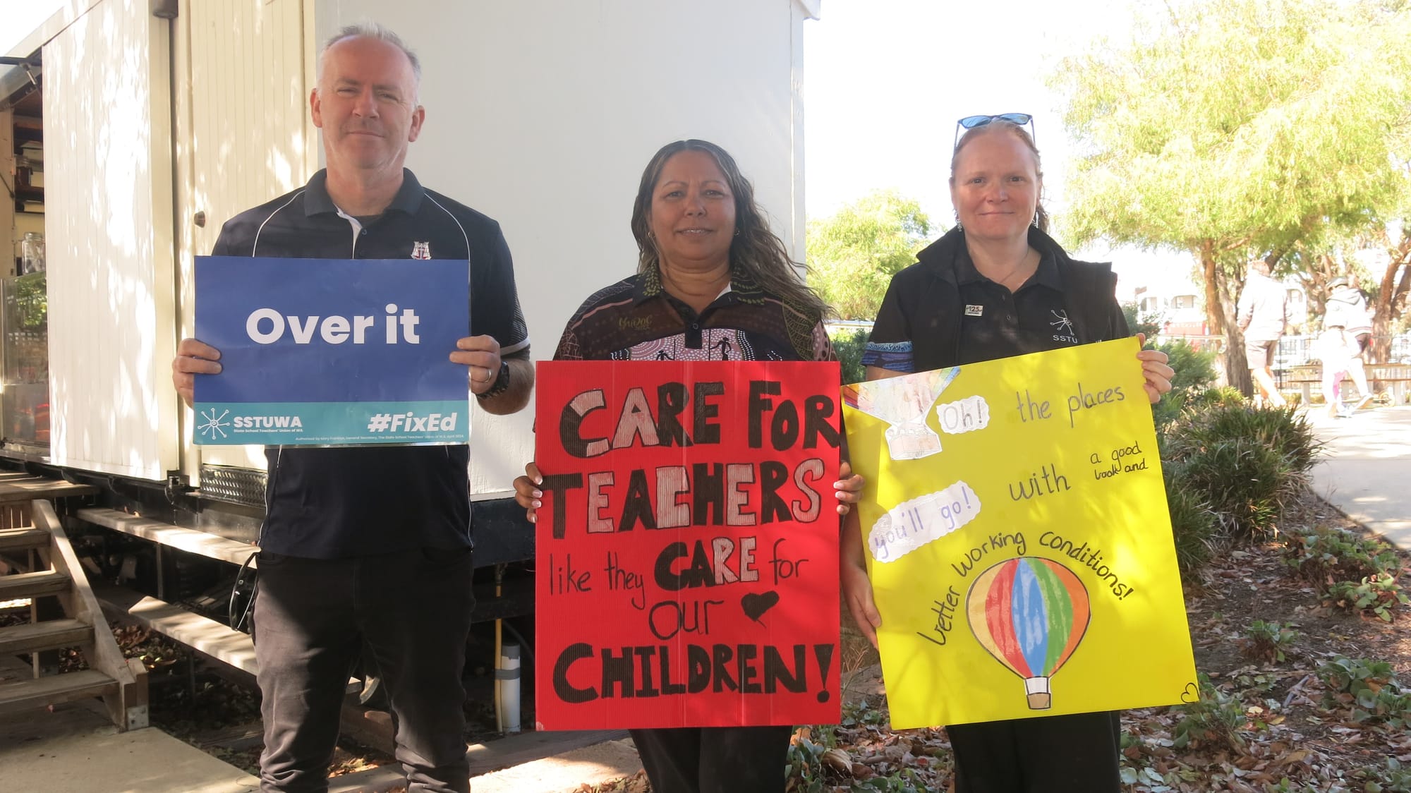 Teachers walk off the job