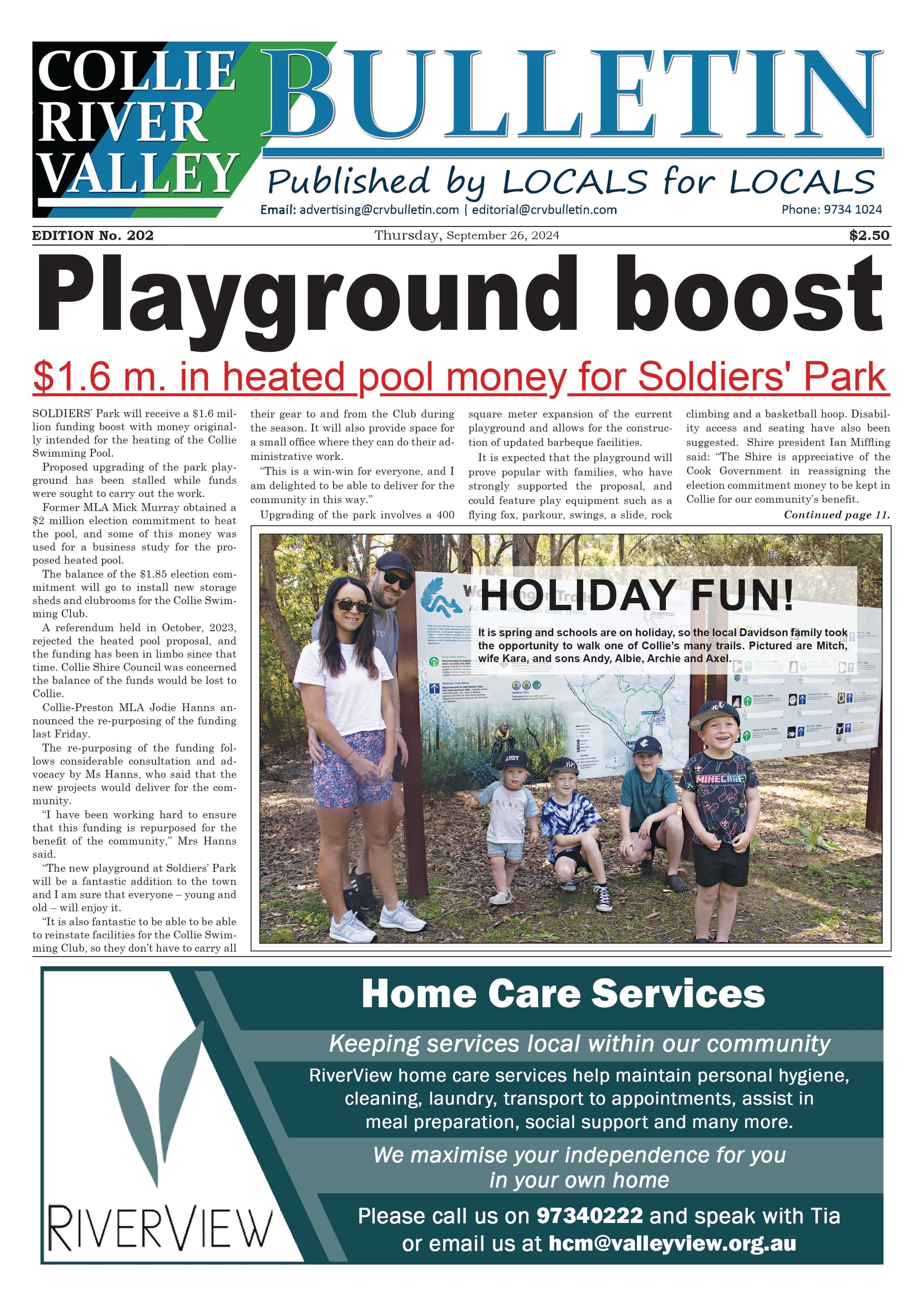 Collie River Valley Bulletin, September 26, 2024