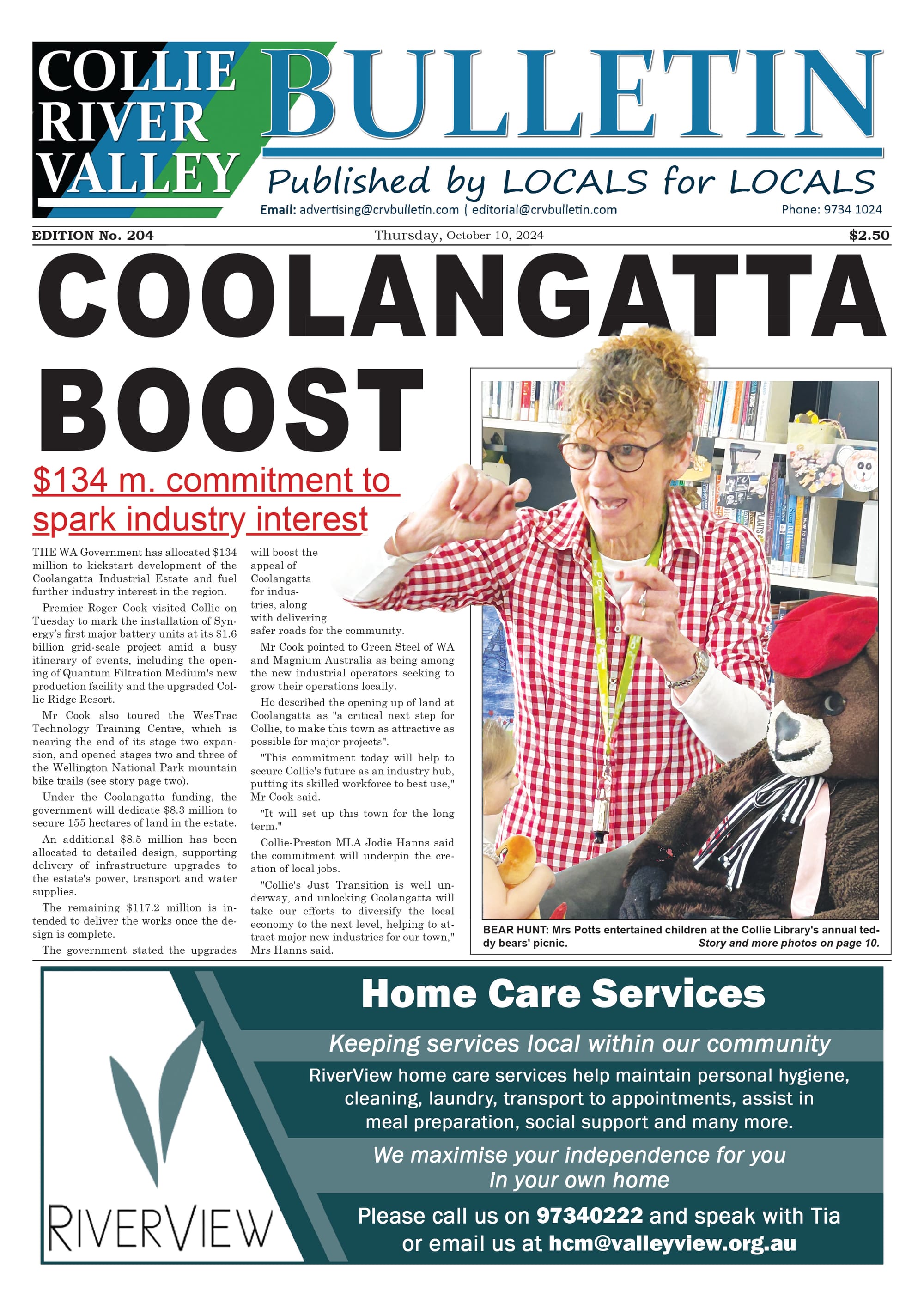Collie River Valley Bulletin, October 10, 2024