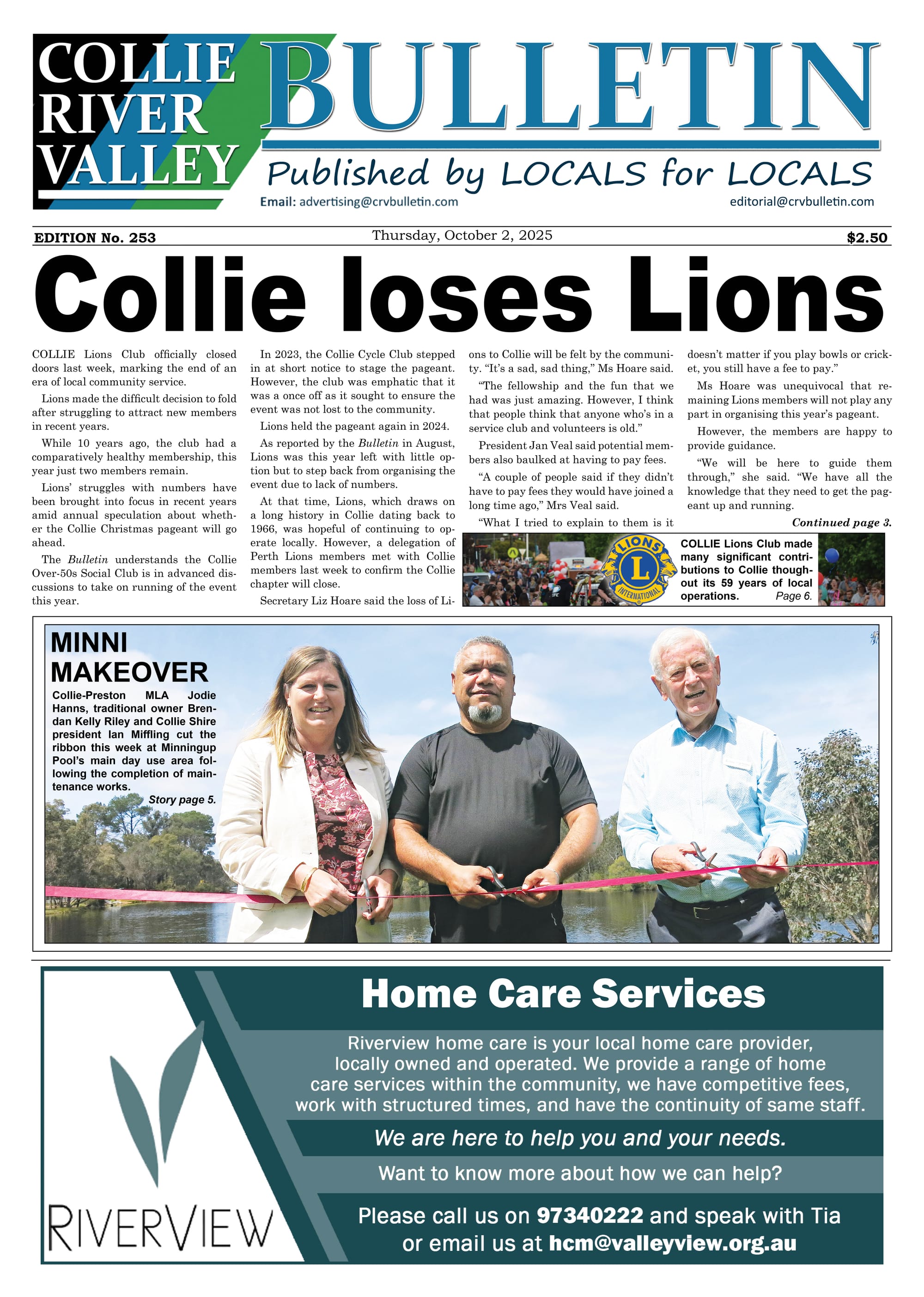 Collie River Valley Bulletin, October 2, 2025