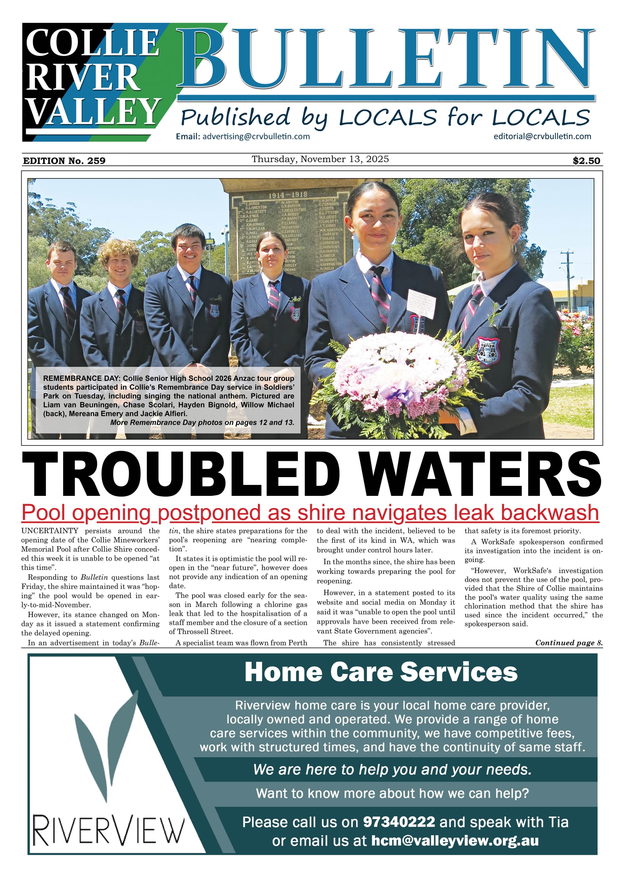 Collie River Valley Bulletin, November 13, 2025