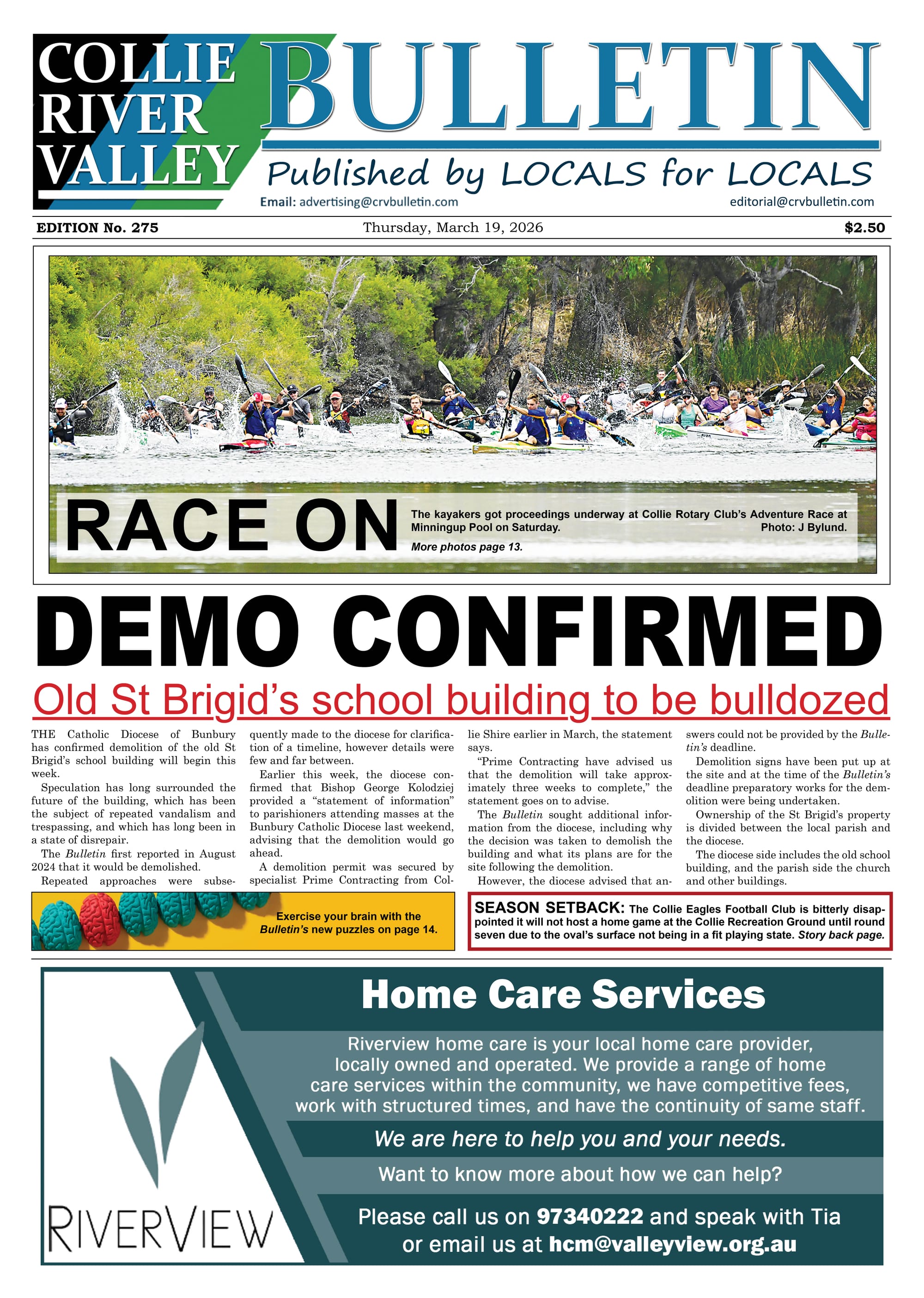 Collie River Valley Bulletin, March 19, 2026  post
                                image
