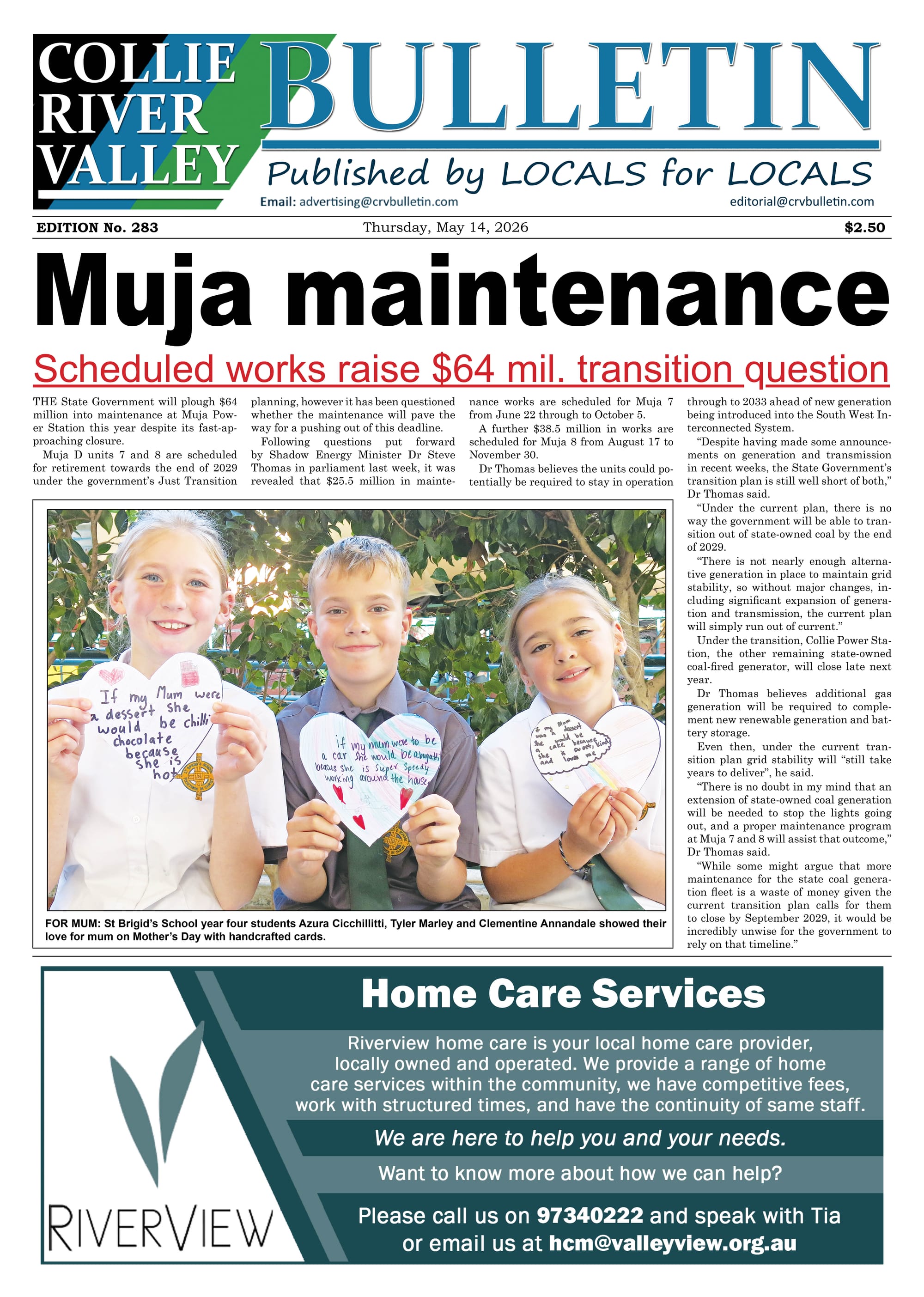 Collie River Valley Bulletin, May 14, 2026  post
                                image