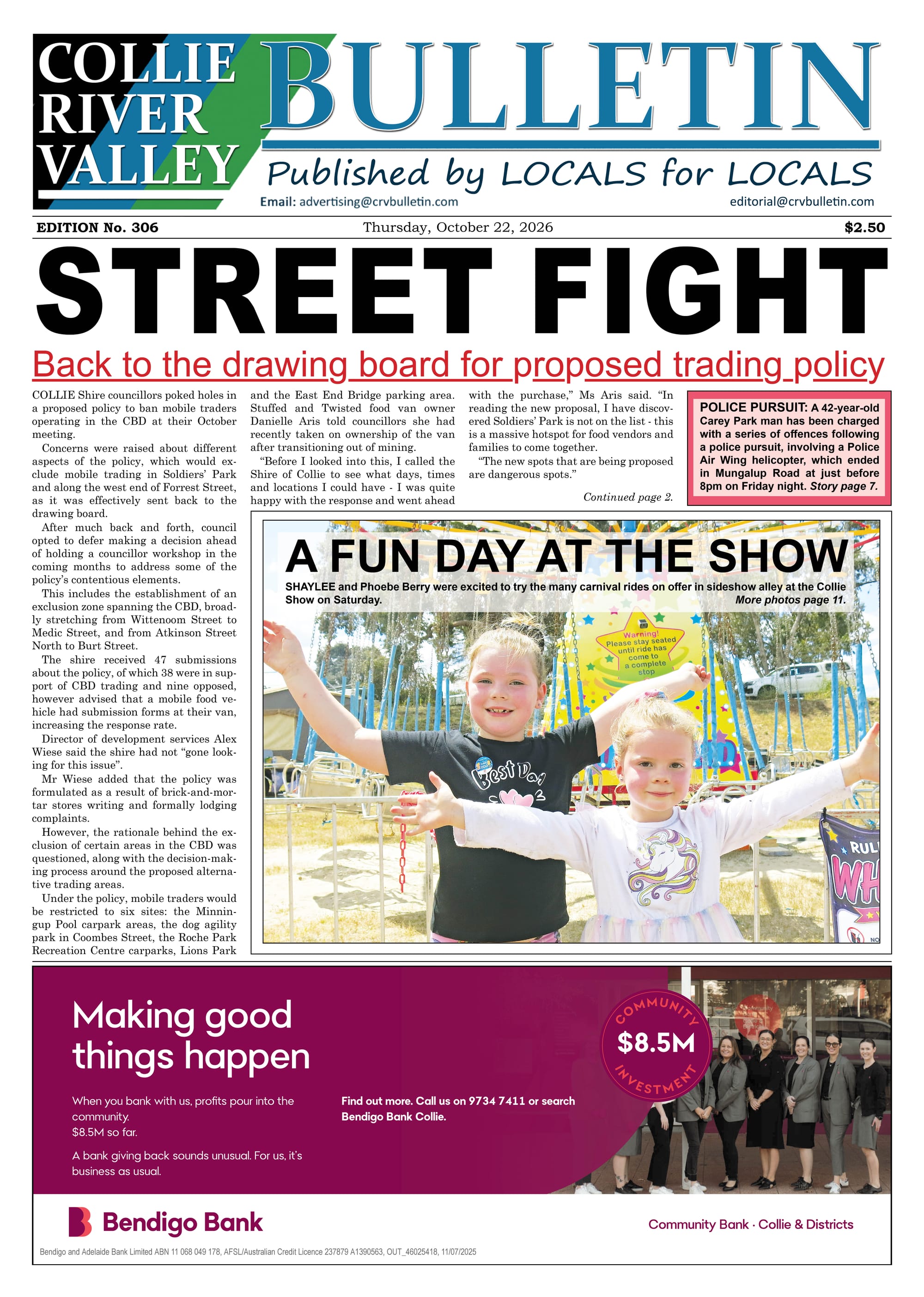 Collie River Valley Bulletin, October 22, 2026  post
                                image