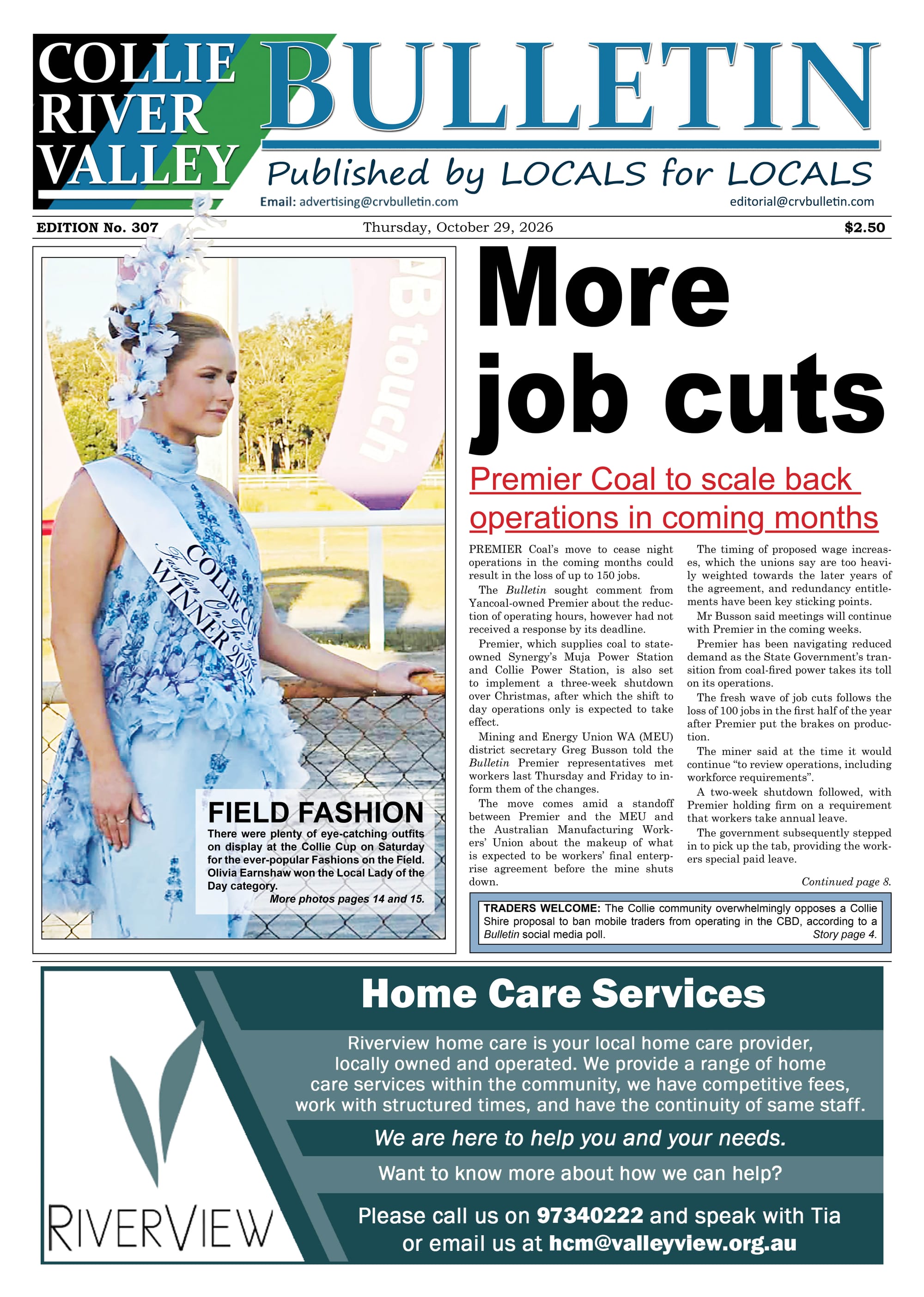 Collie River Valley Bulletin, October 29, 2029  post
                                image