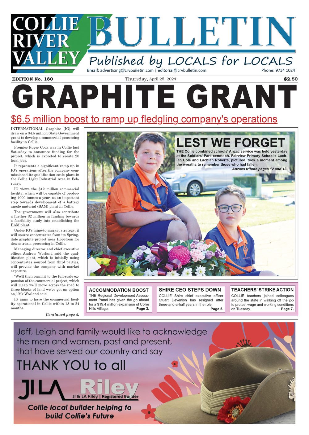 Collie River Valley Bulltin, April 25, 2024 post image