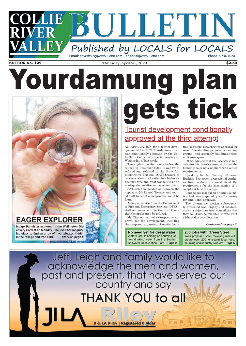 Collie River Valley Bulletin, April 20, 2023 post image