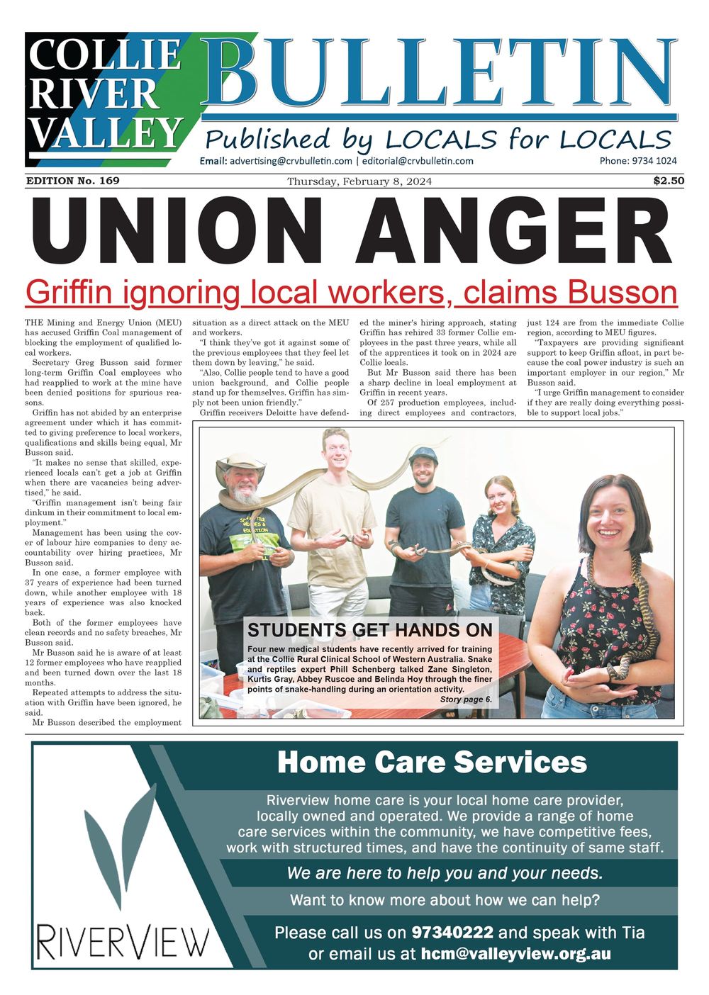 Collie River Valley Bulletin, February 8, 2024 post image