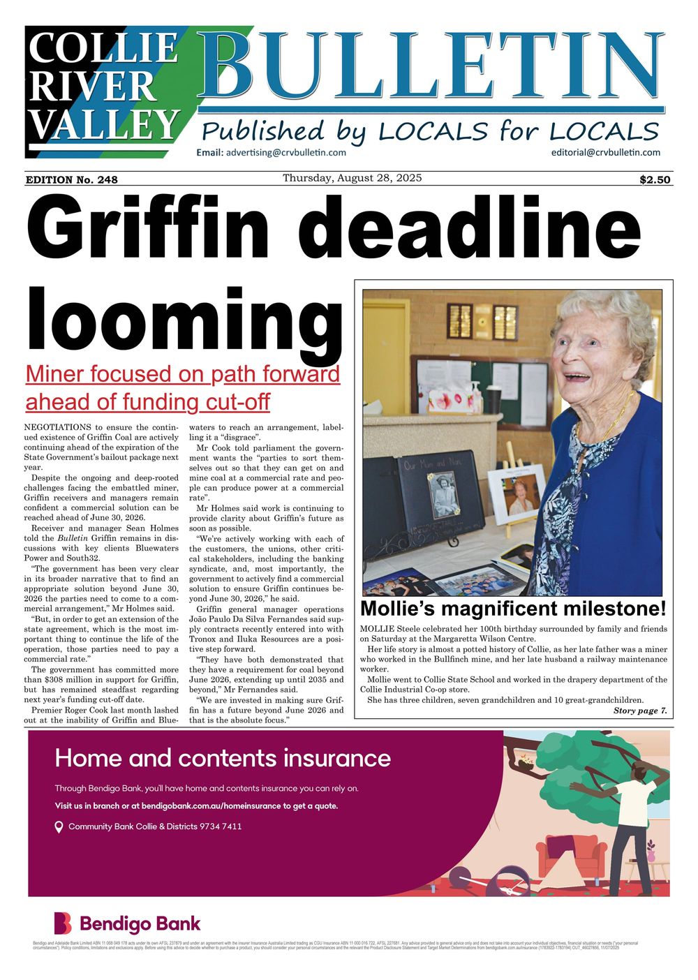 Collie River Valley Bulletin, August 28, 2025 post image