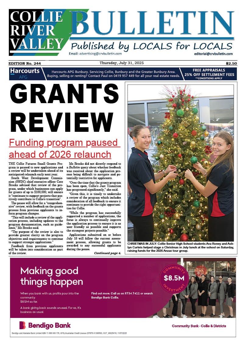 Collie River Valley Bulletin, July 31, 2025 post image
