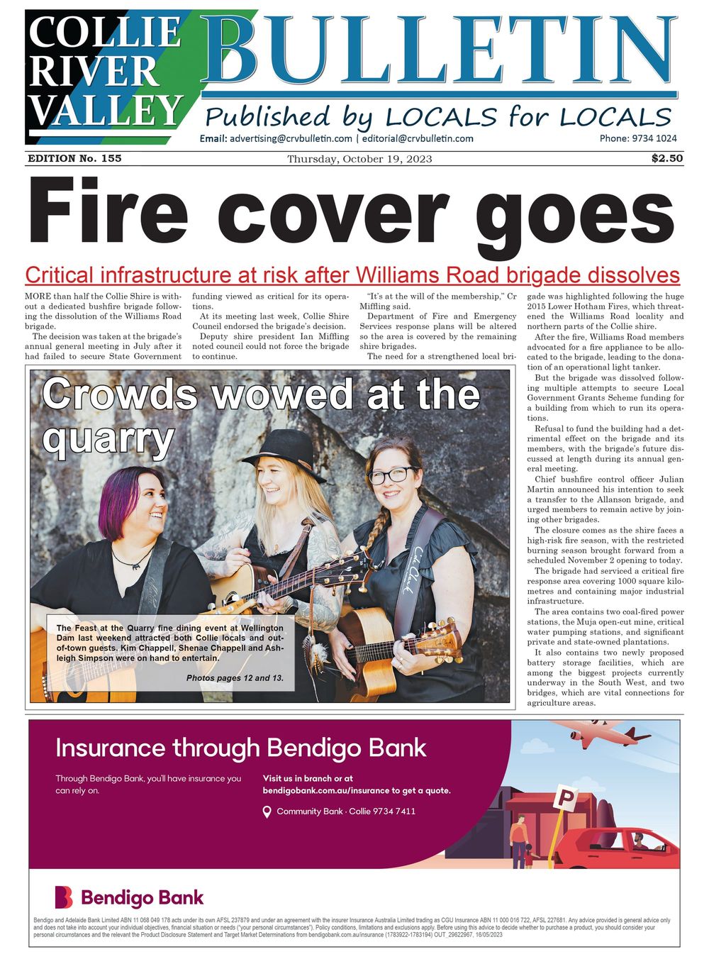 Collie River Valley Bulletin, October 19, 2023 post image