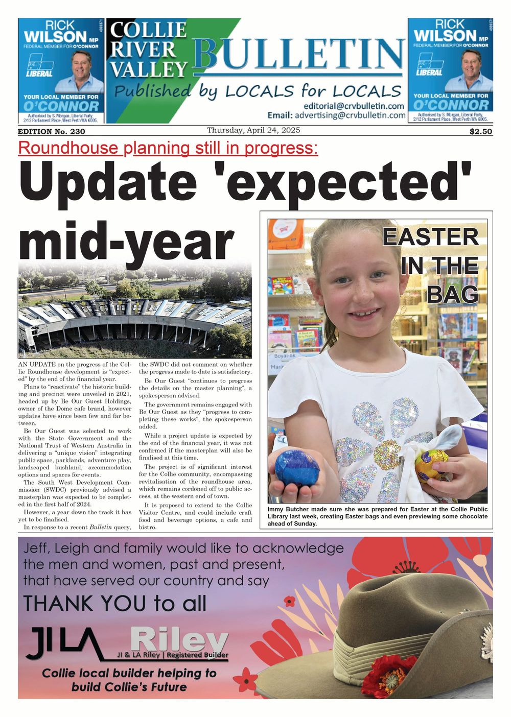 Collie River Valley Bulletin, April 24, 2025 post image