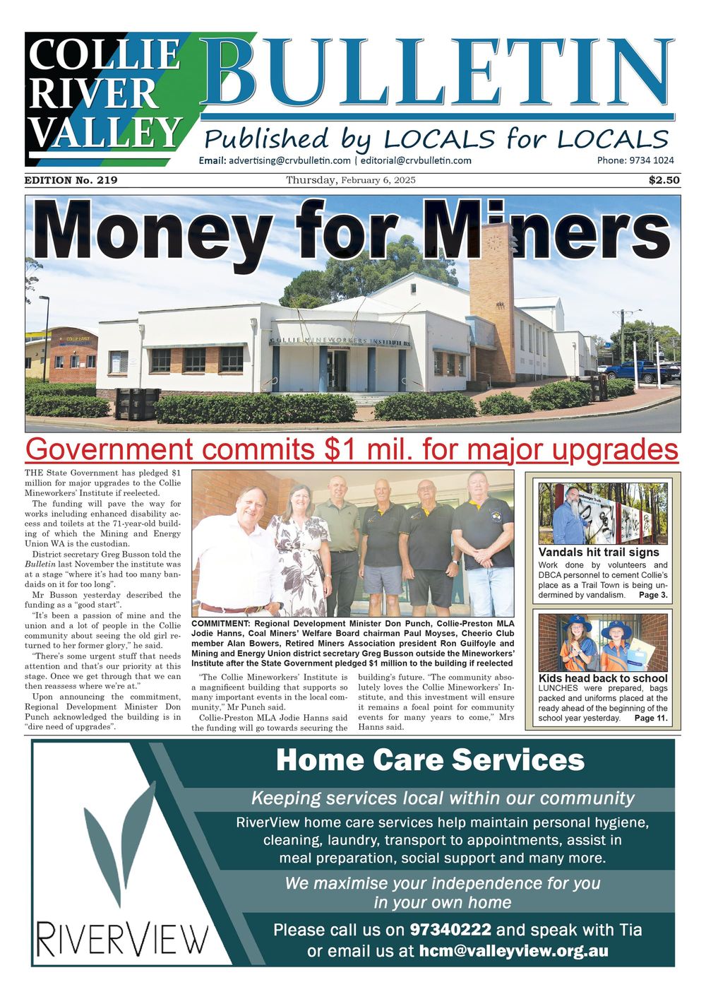 Collie River Valley Bulletin, February 6, 2025 post image