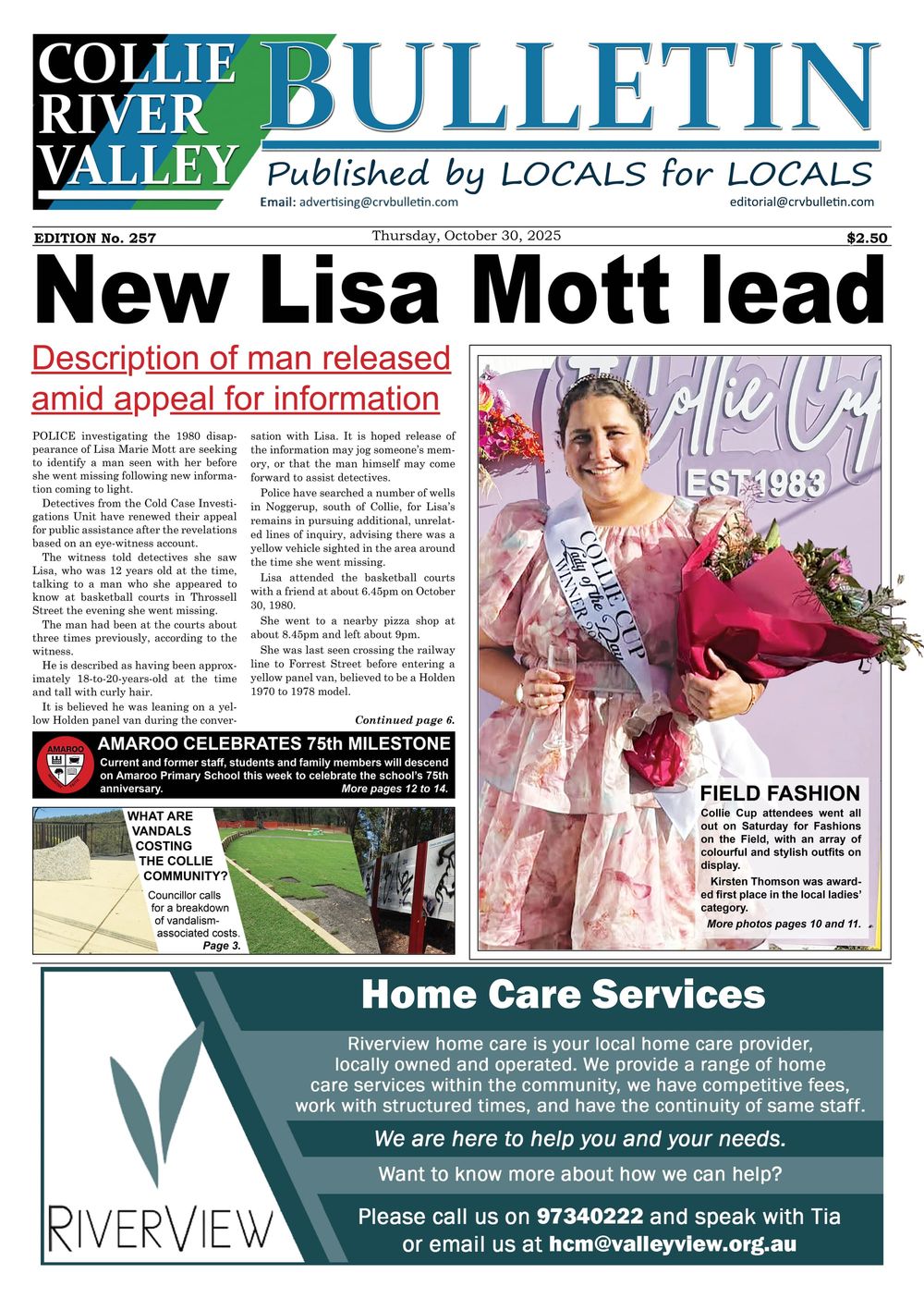 Collie River Valley Bulletin, October 30, 2025 post image