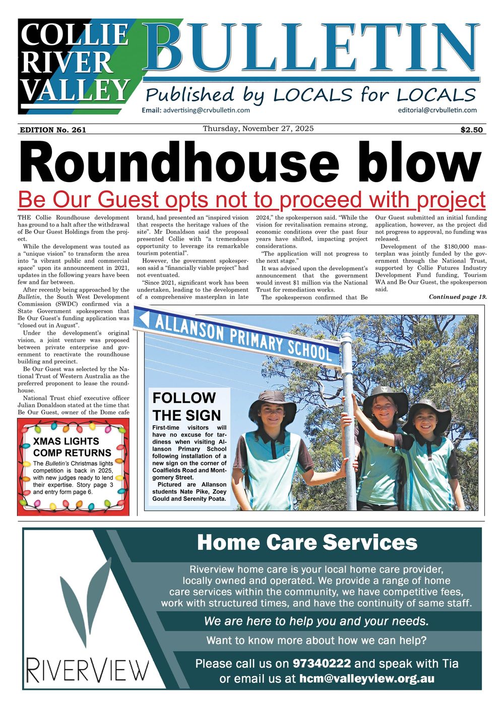 Collie River Valley Bulletin, November 27, 2025 post image